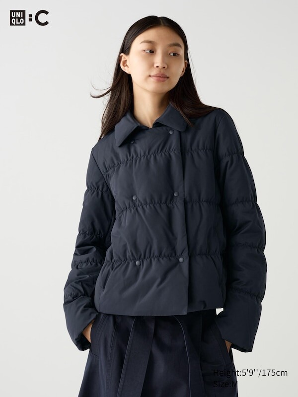 

Пуховик короткий Uniqlo, синий
