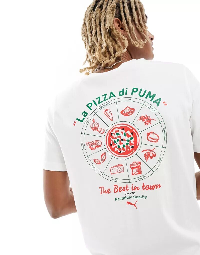 

Белая футболка с принтом на спине Puma Pizza