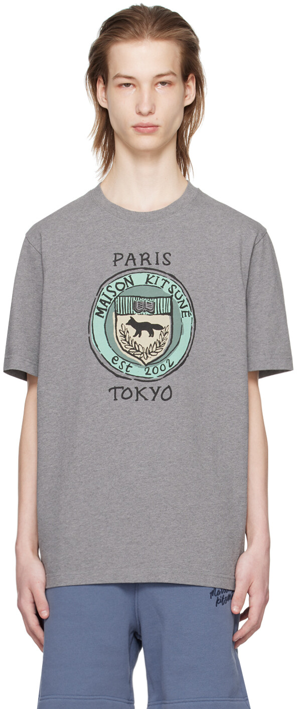 

Серая футболка City Coins Maison Kitsune