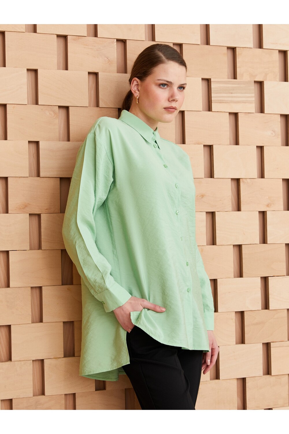 

Туника - Зеленый - Oversize LC Waikiki, зеленый