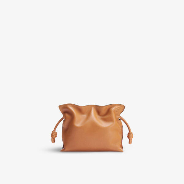 

Мини-кожаный клатч Flamenco Loewe, цвет warm desert