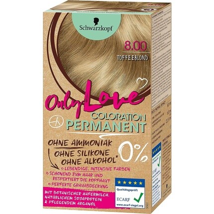 

Краска для волос Schwarzkopf Coloration 8.00 Тоффи Блонд 143мл, Only Love