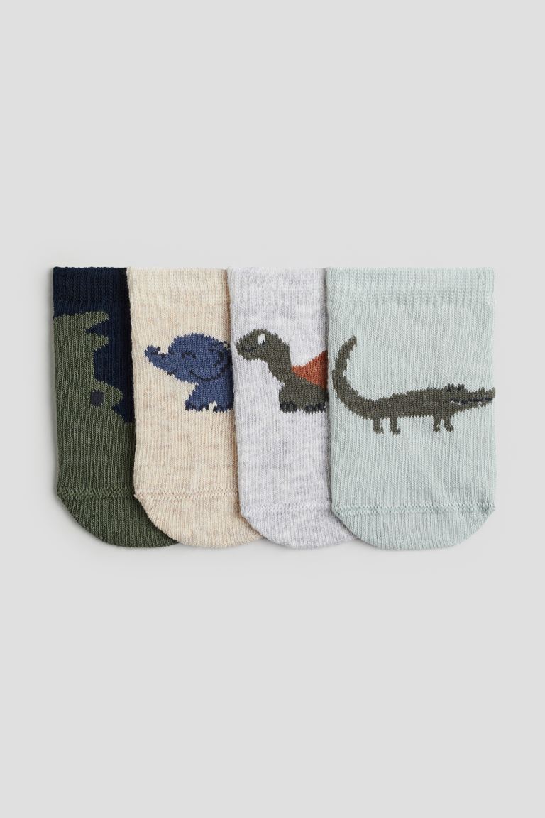 Упаковка из 4 коротких носков H&M, зеленый дневник темно синий asmarкожзам крокодил