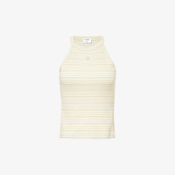 

Хлопковая майка с полосатым узором Filippa K, желтый