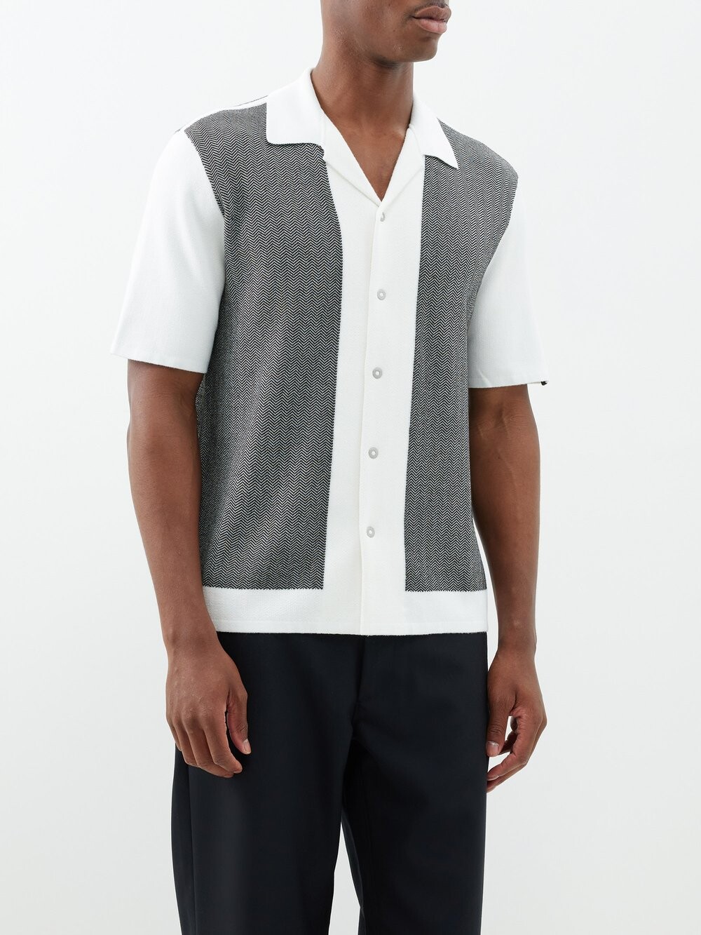 

Рубашка avery с короткими рукавами и узором «елочка» Rag & Bone, белый