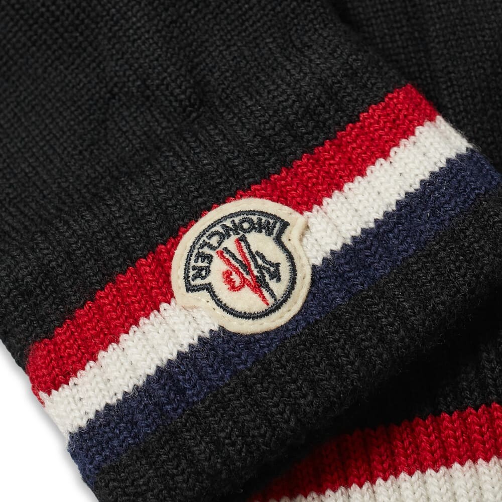 

Перчатки Moncler с трехцветным логотипом