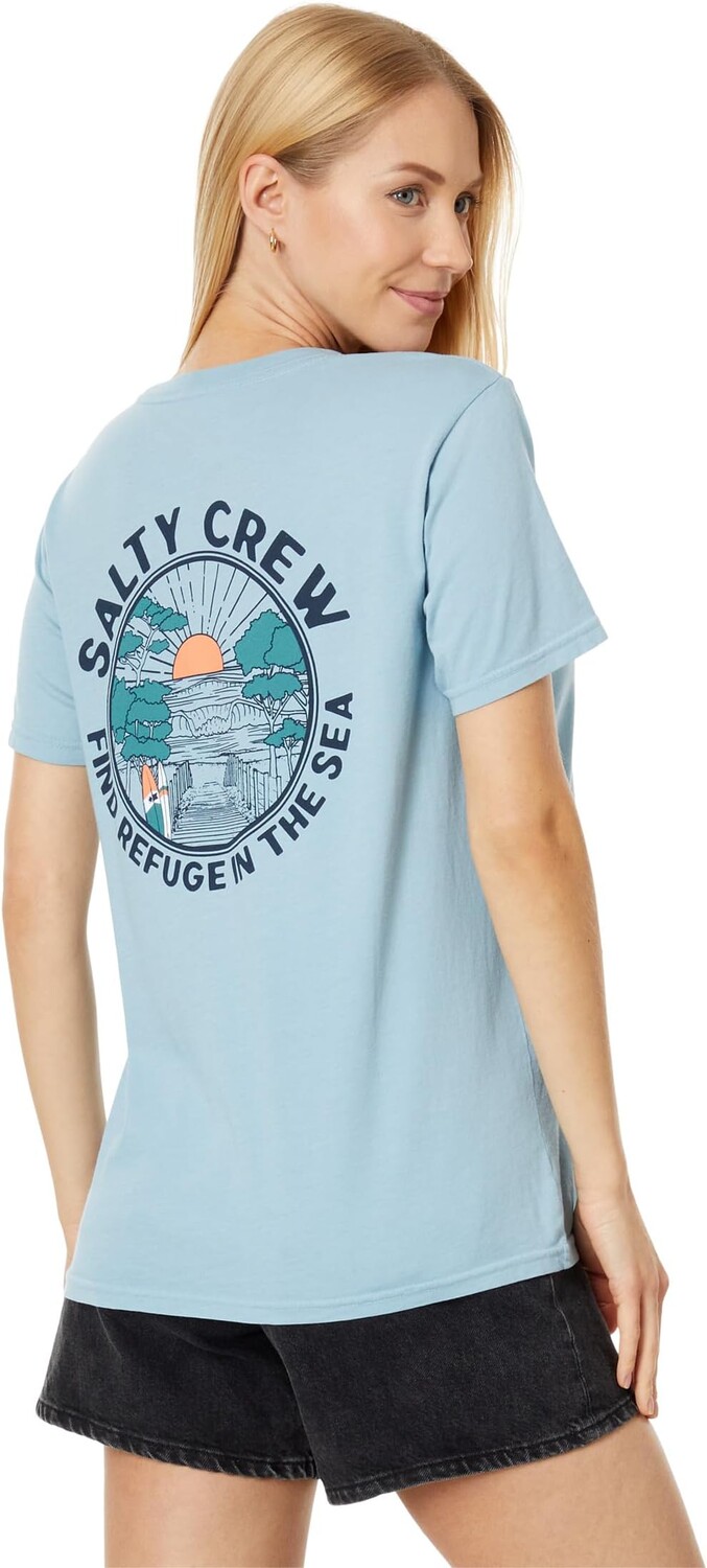 

Футболка бойфренда с короткими рукавами Beach Break Salty Crew, цвет Tidal Blue