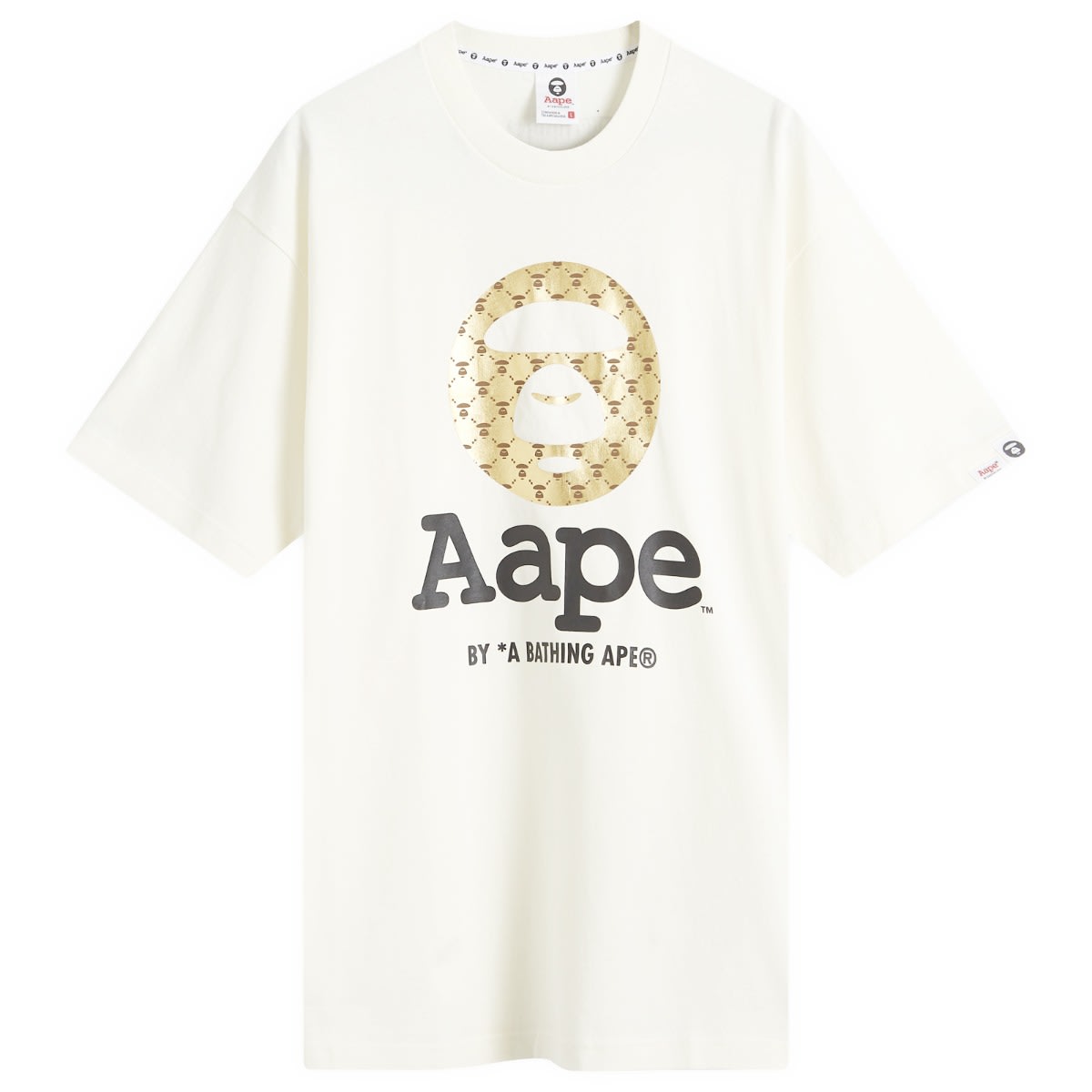 

Футболка Aape Monogram Moonface T-Shirt, цвет Ivory