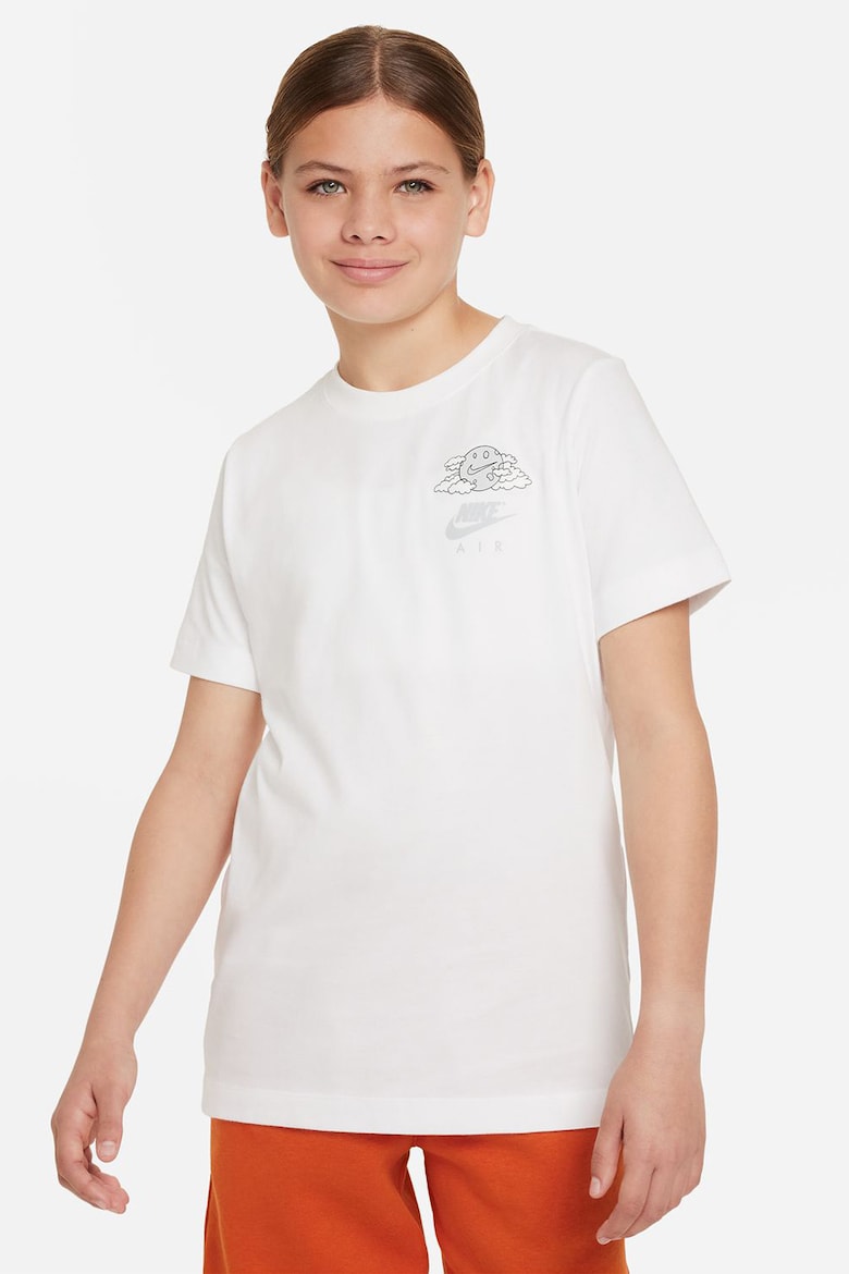 Хлопковая футболка с принтом Nike, серый
