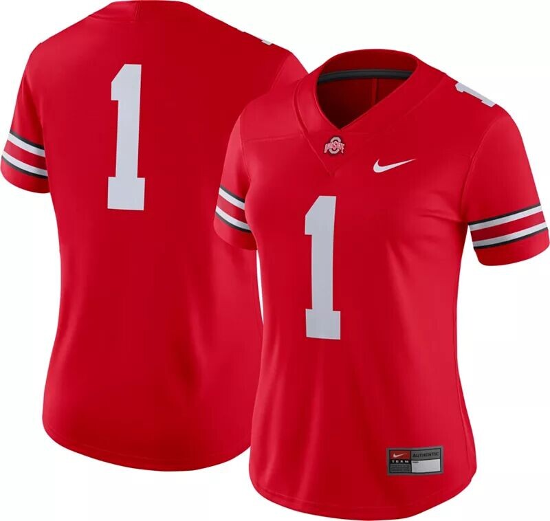 

Женская футбольная майка Nike Ohio State Buckeyes #1 Scarlet Dri-FIT Game