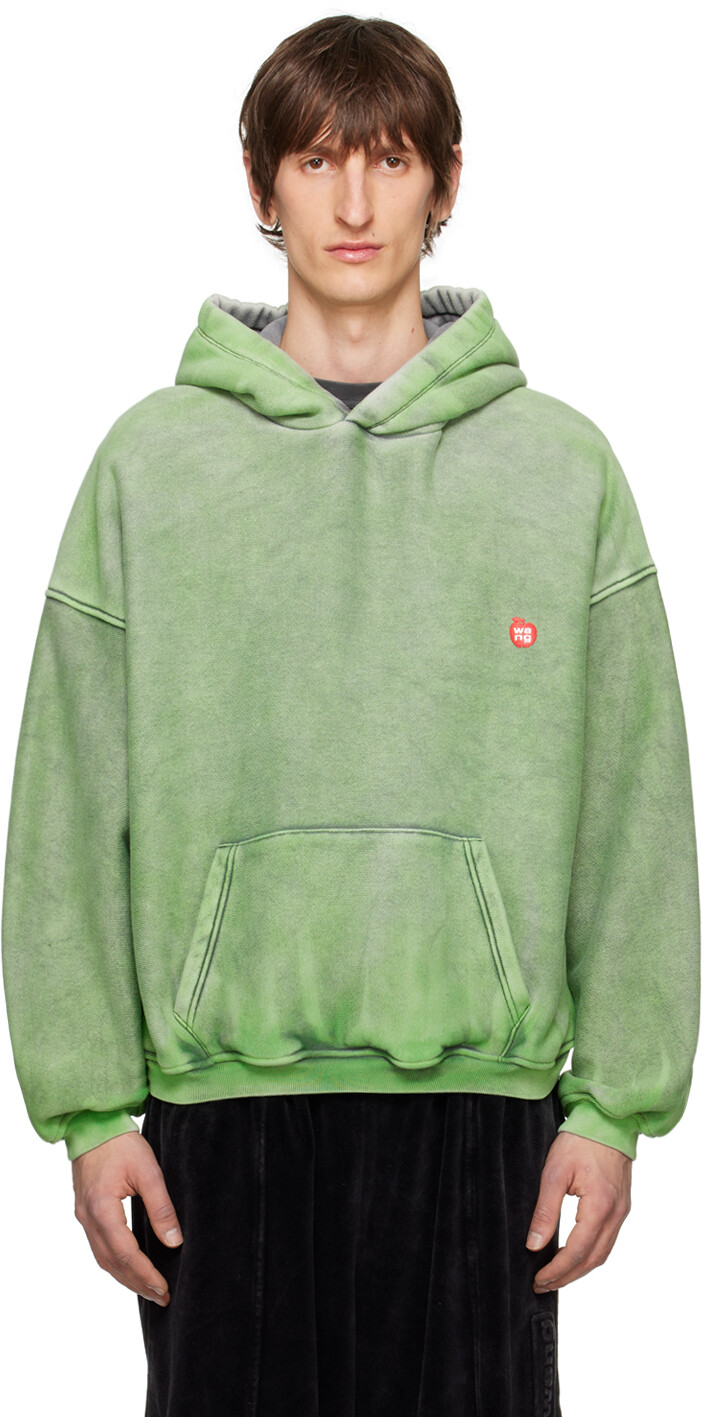 

Зеленая толстовка с капюшоном Alexander Wang, цвет Acid fern