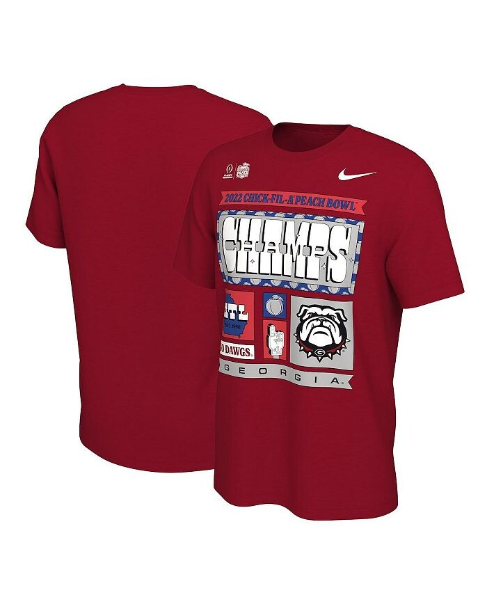 

Мужская красная футболка Georgia Bulldogs College Football Playoff 2022 Peach Bowl Champions Locker Room Nike, красный