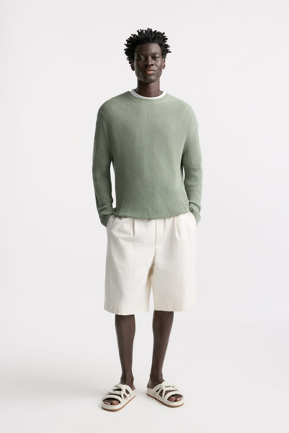 

Сандалии с узлами ZARA, экру