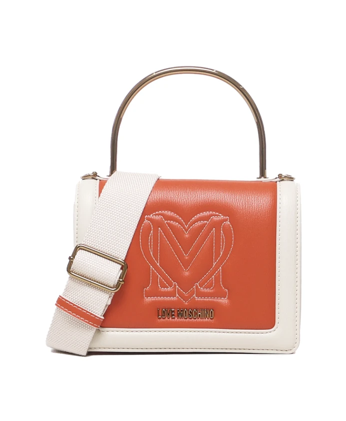 

Сумка на плечо с монограммой и мини ручкой Love Moschino, оранжевый