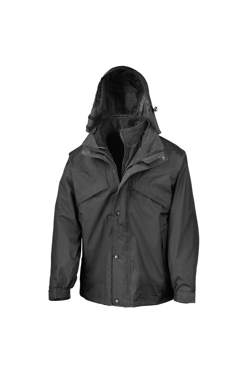 Водонепроницаемая ветрозащитная куртка StormDri 3 в 1 на молнии и зажиме Result, черный цена и фото