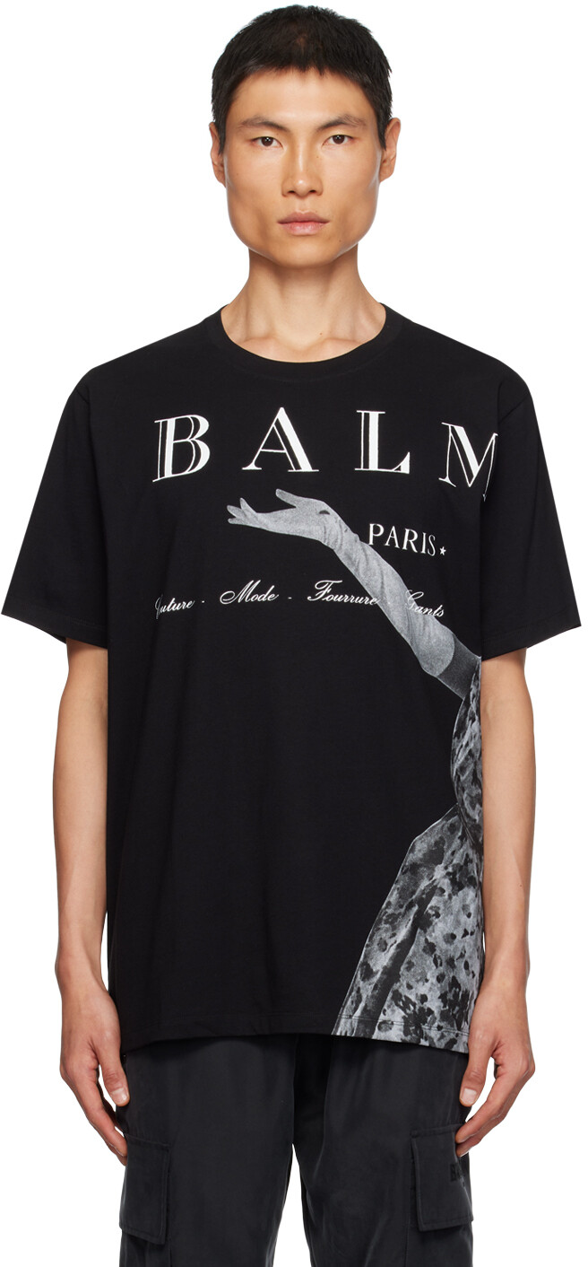 

Черная футболка Balmain Jolie Madame, Черный