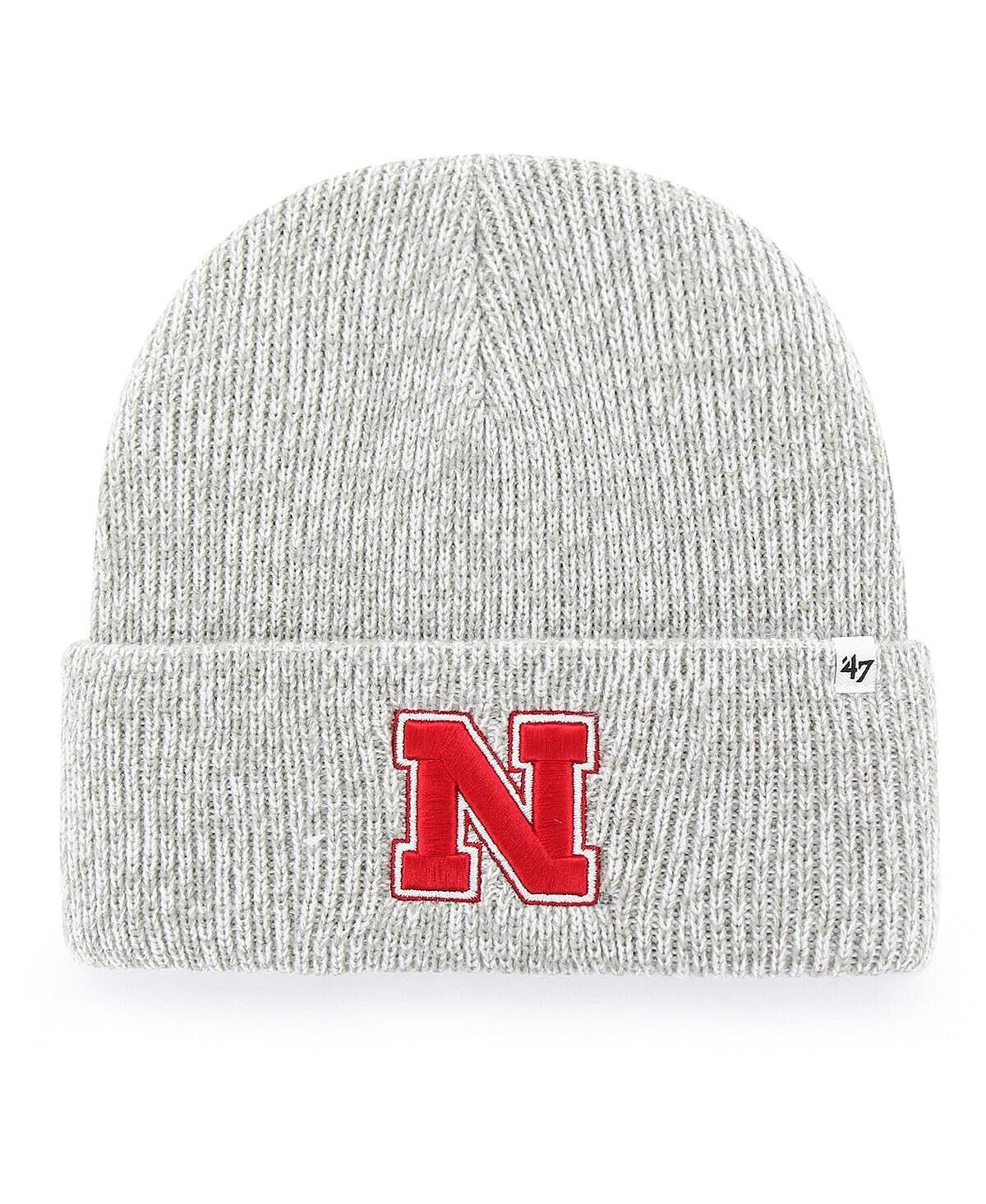 

Мужская серая вязаная шапка с манжетами Nebraska Huskers Brain Freeze '47 '47 Brand
