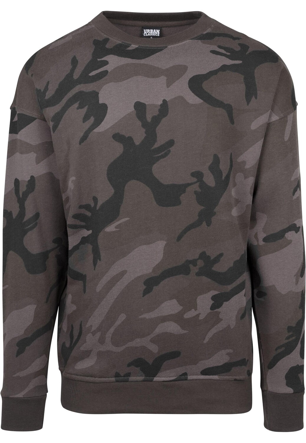 

Толстовка Urban Classics Rundhalsausschnitt, цвет Grau Flecktarn