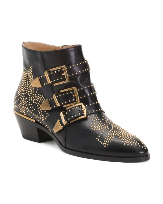 

Кожаные короткие ботинки Susanna Made In Italy Chloe, черный/золотой