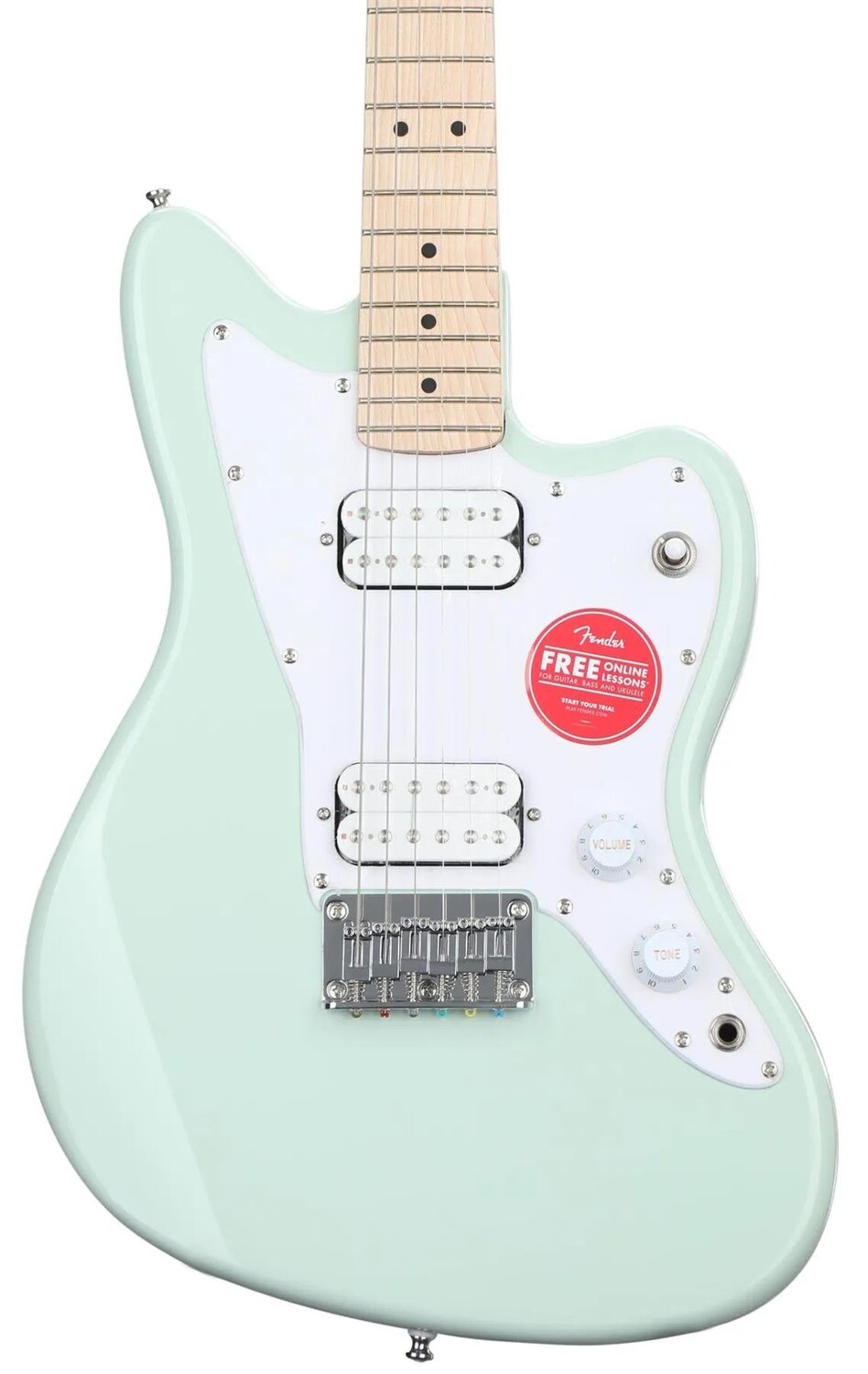 

Электрогитара Squier Mini Jazzmaster HH, серф-зеленый, с кленовой накладкой грифа