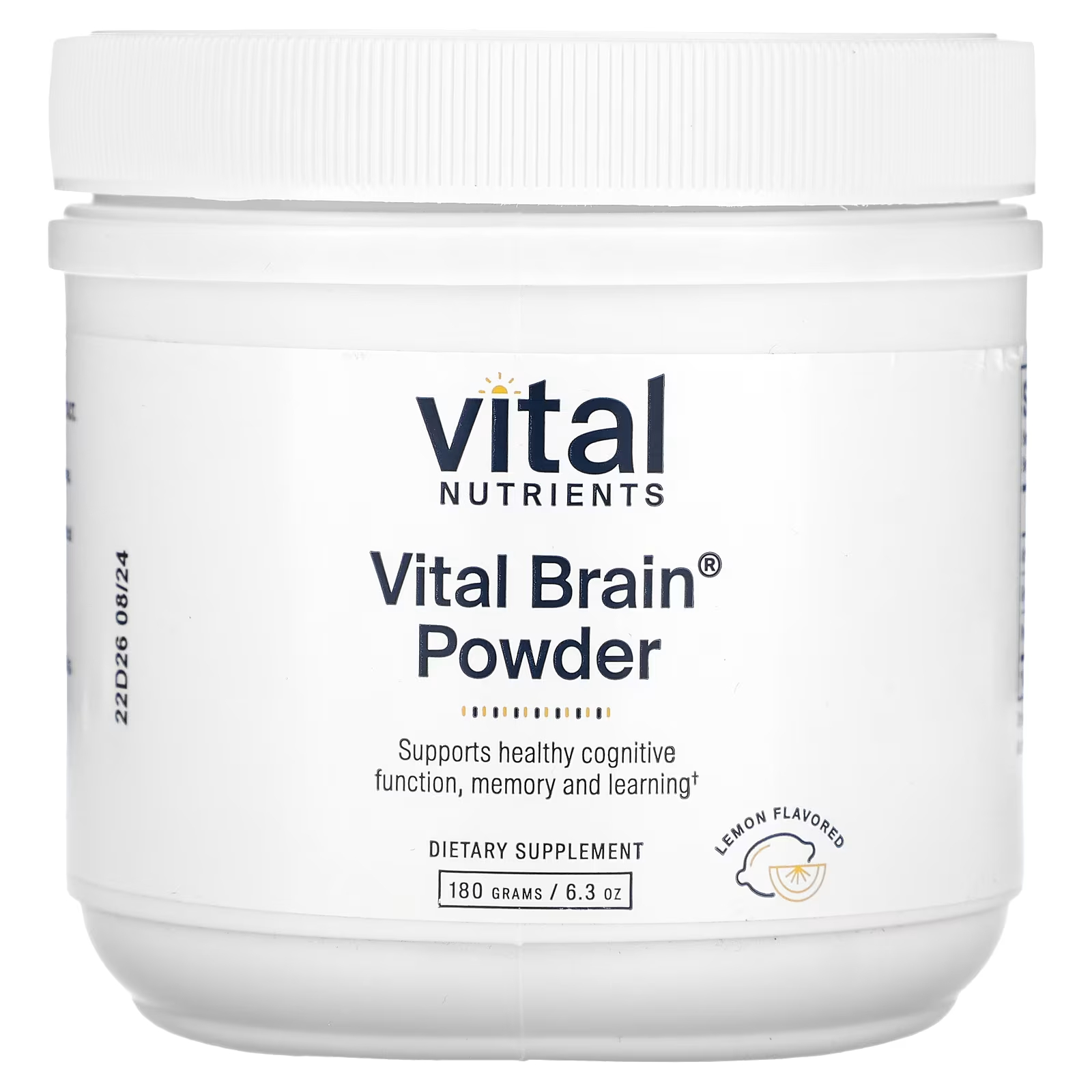 Vital Nutrients Vital Brain Powder, лимон, 6,3 унции (180 г)