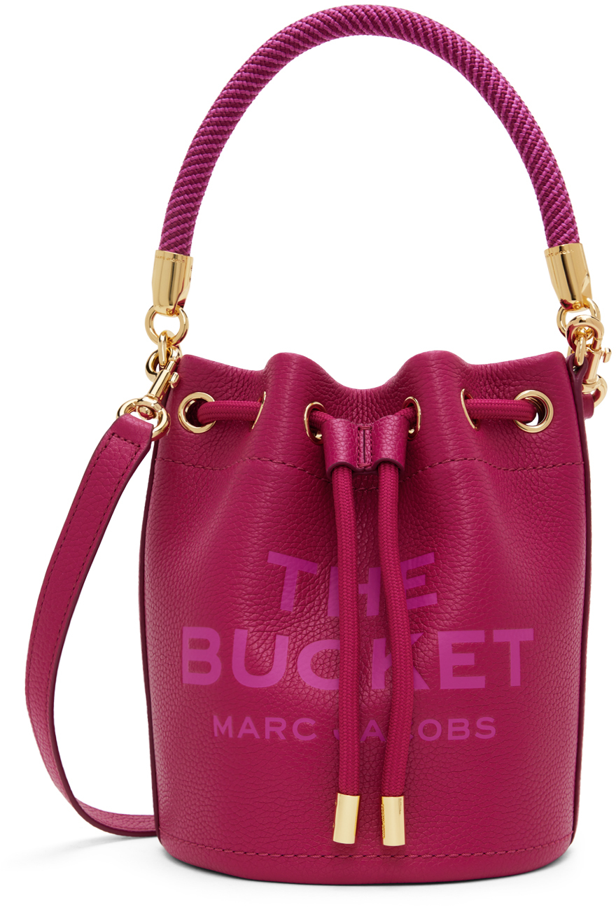 цена Розовая сумка The Leather Bucket Marc Jacobs, цвет Lipstick pink