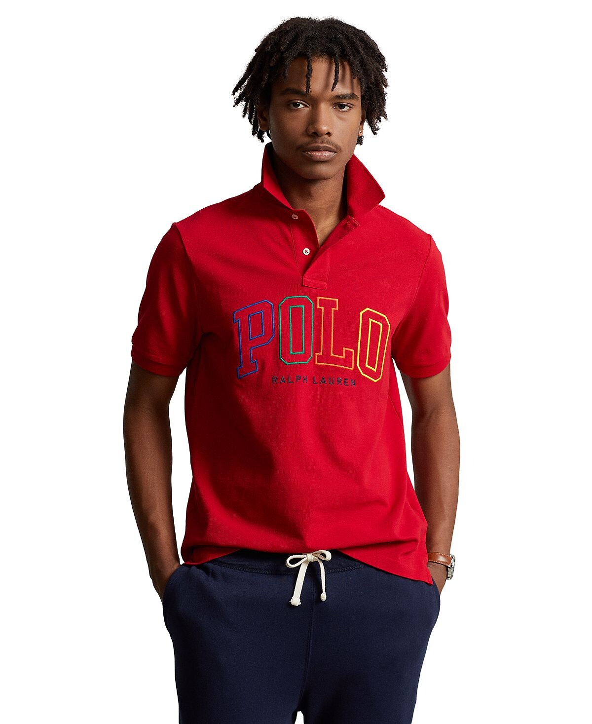 

Мужская рубашка-поло классического кроя в сетку Polo Ralph Lauren
