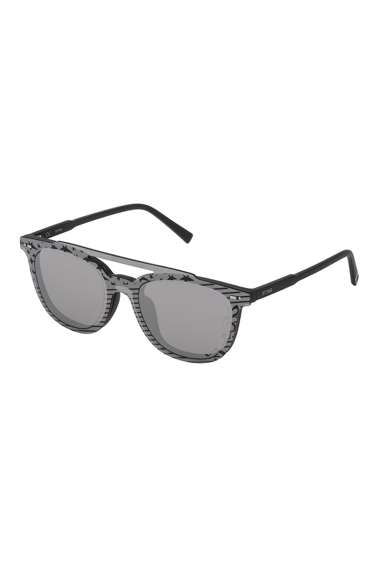 Солнцезащитные очки квадратной формы Sting, черный полосатые солнцезащитные очки sting черный