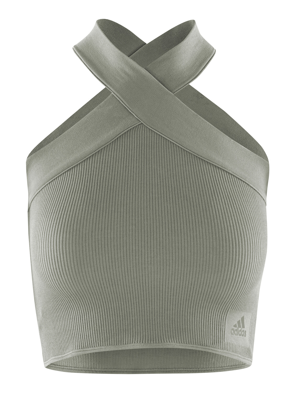 Бюстье adidas HALTER BRALETTE, оливковый