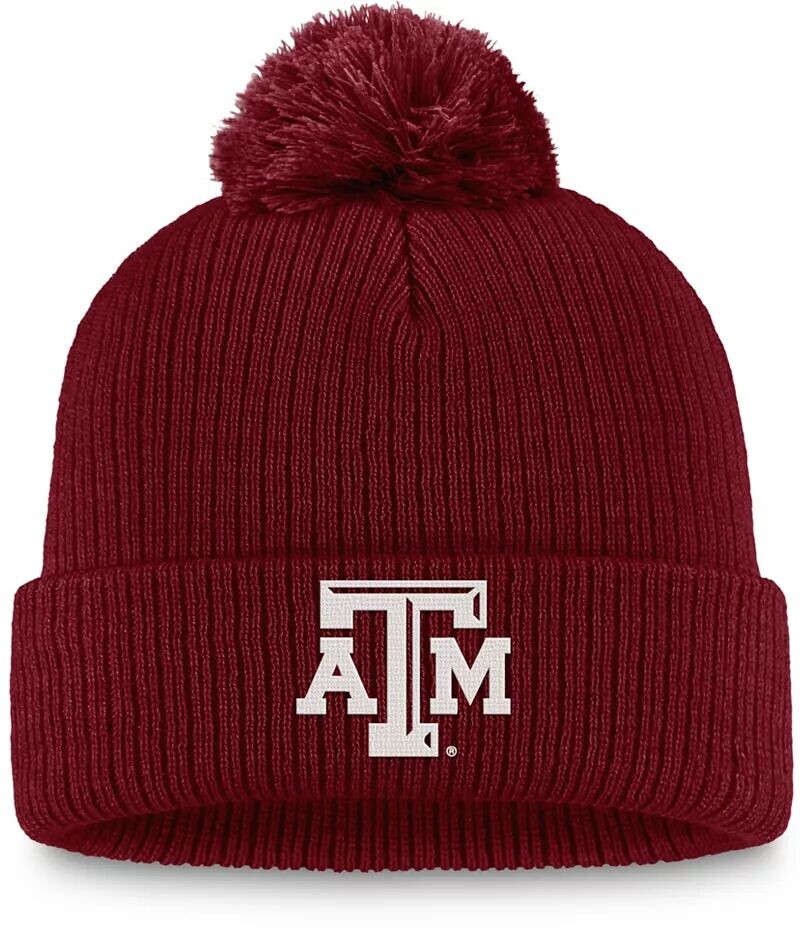 

Темно-бордовая вязаная шапка Top of the World Texas A&M Aggies с помпонами
