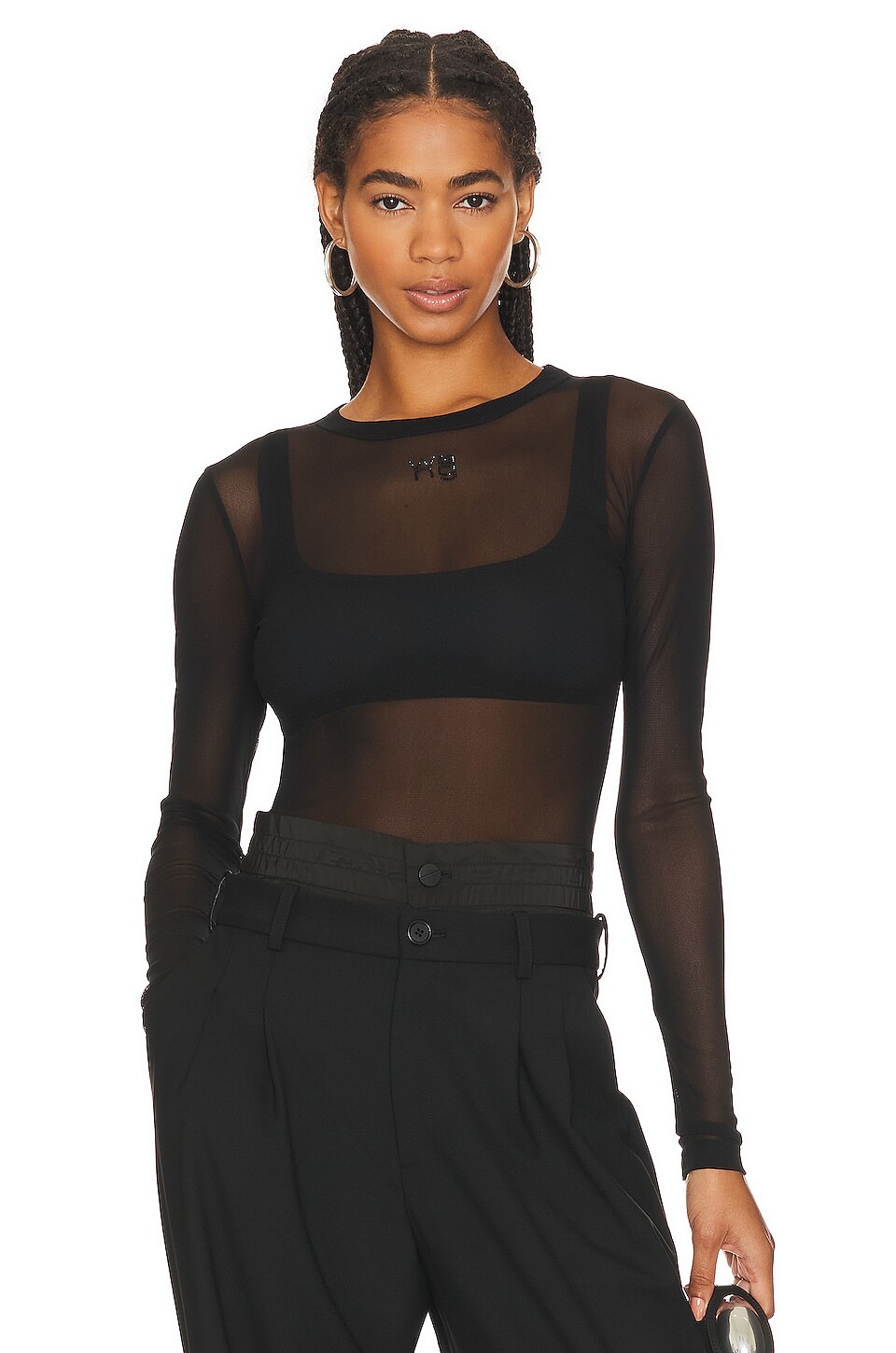 

Рубашка Alexander Wang Hotfix Long Sleeve, черный