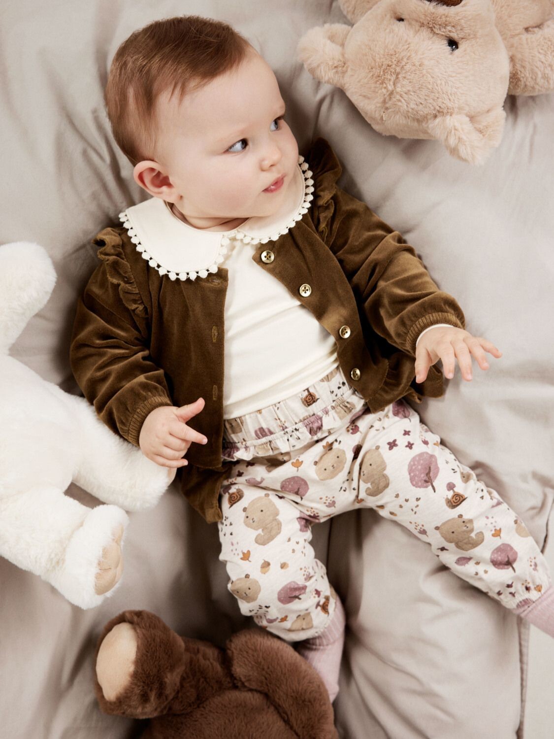 

Брюки NAME IT Baby Bear с принтом, пейотовый меланж