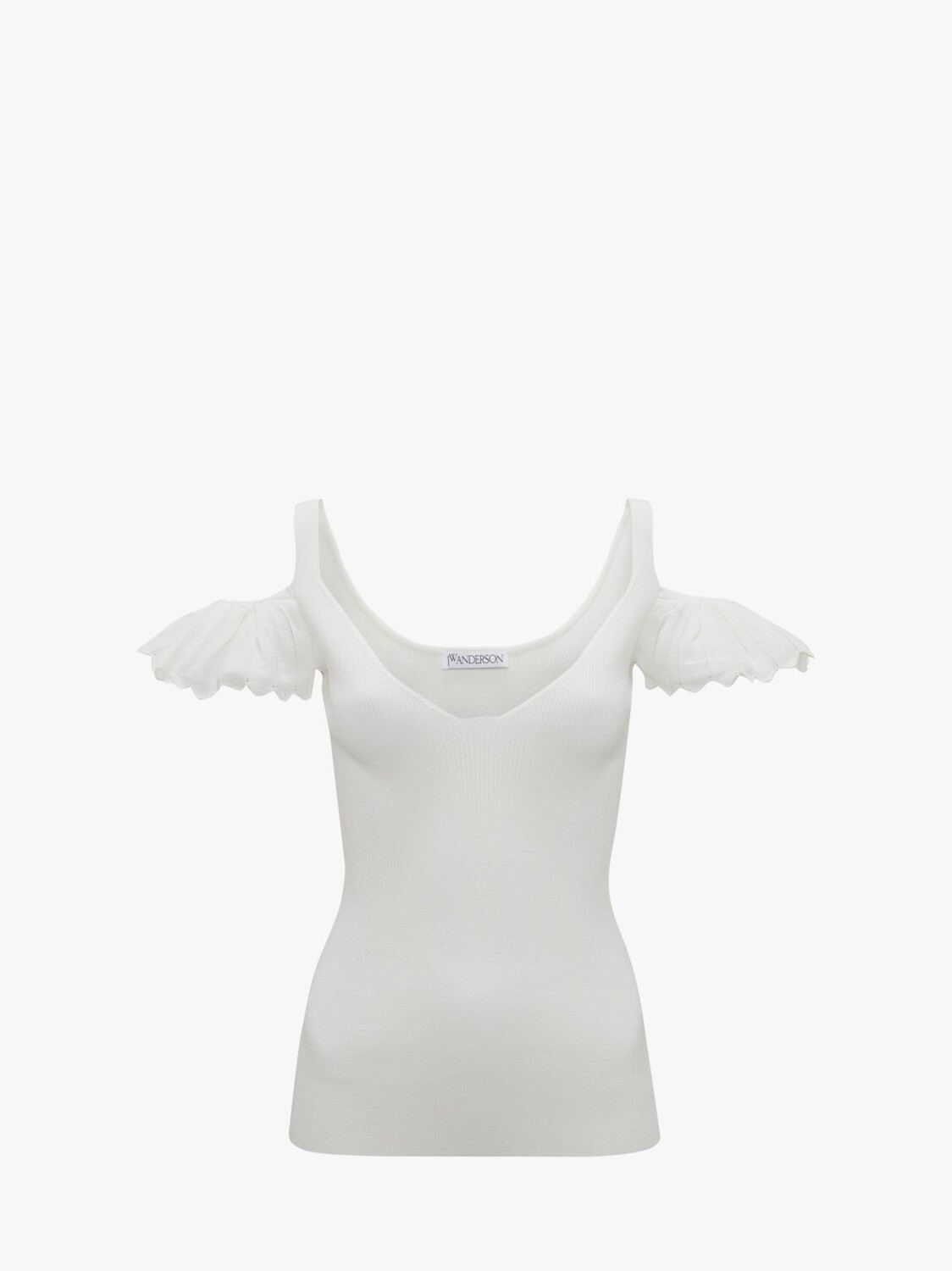 

Топ с открытыми плечами и оборками JW Anderson, белый