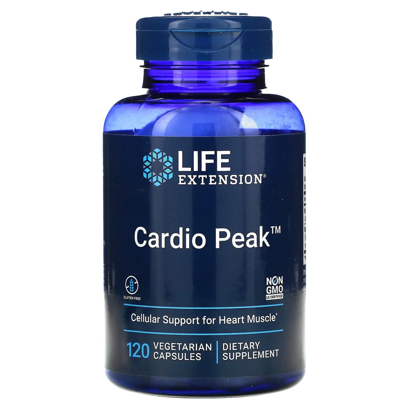 Life Extension Cardio Peak со стандартизованными боярышником и арджуной 120 вегетарианских капсул life extension cardio peak 120 вегетарианских капсул