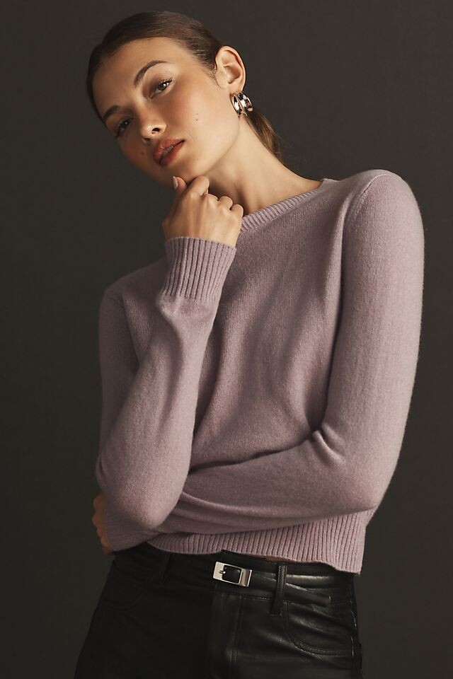 

Кашемировый свитер с круглым вырезом Reformation Dana, цвет vintage purple