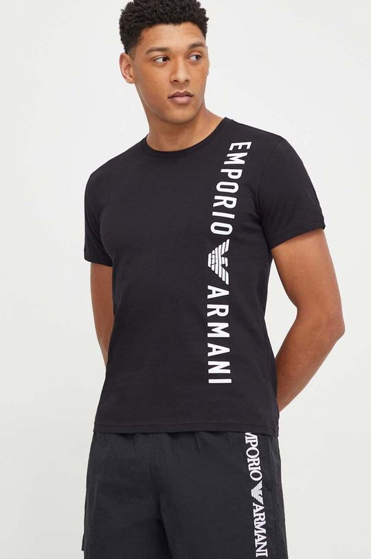 Хлопковая футболка Emporio Armani Underwear, черный
