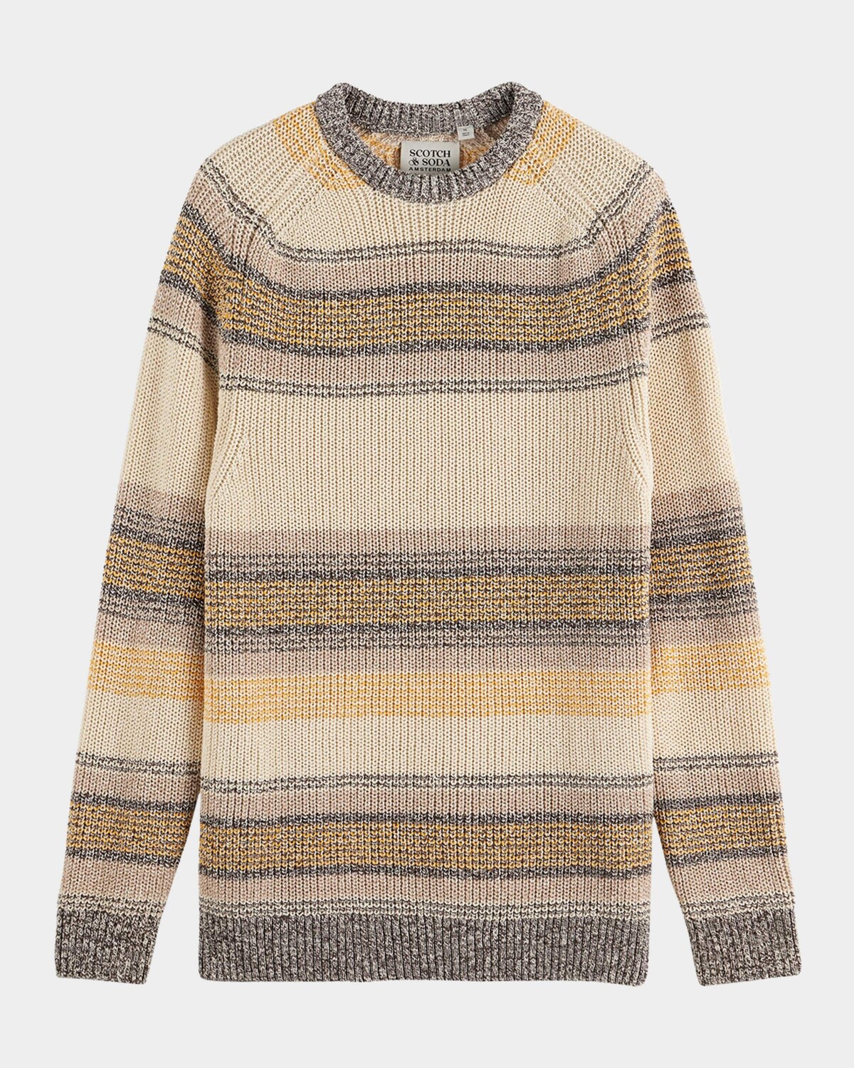 

Мужской свитер в градиентную полоску Scotch & Soda, цвет 6088-Brown Stripe