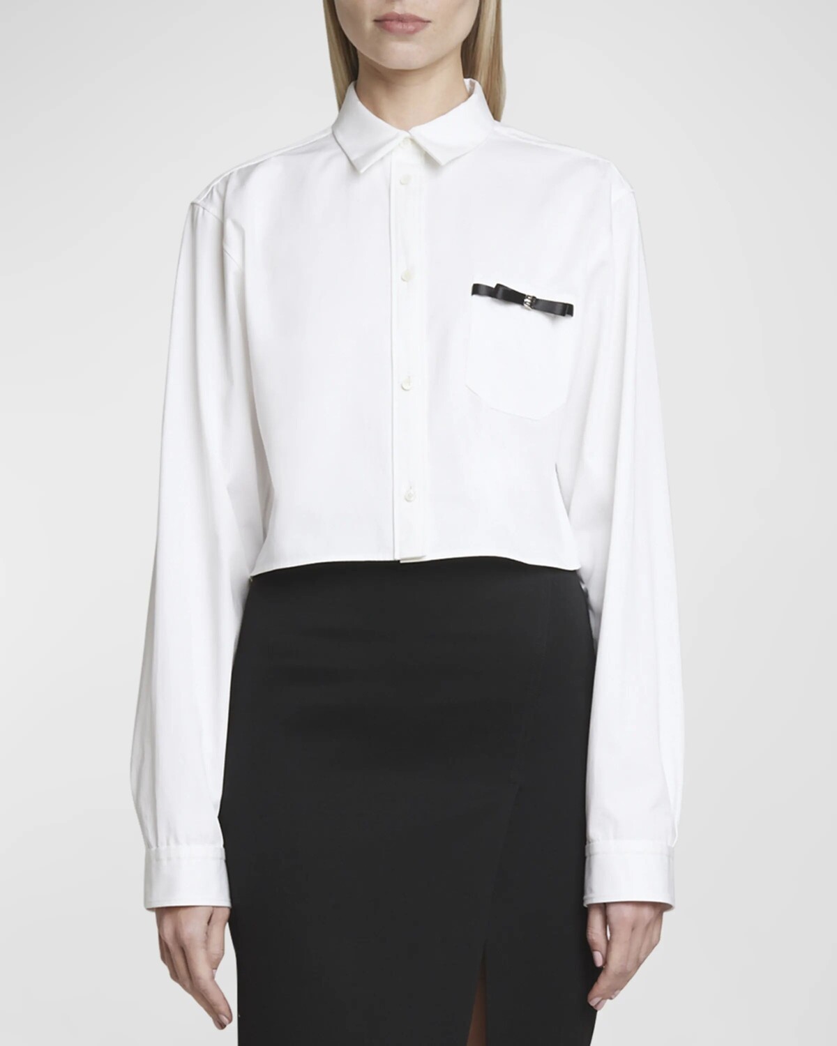 

Укороченная рубашка на пуговицах с бантом Givenchy, цвет White