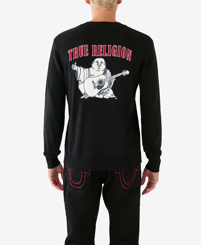 

Мужской свитер с круглым вырезом True Religion, черный
