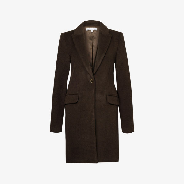 цена Пальто Whitmore стандартного кроя из смесовой шерсти с объемными плечами Reformation, цвет mocha