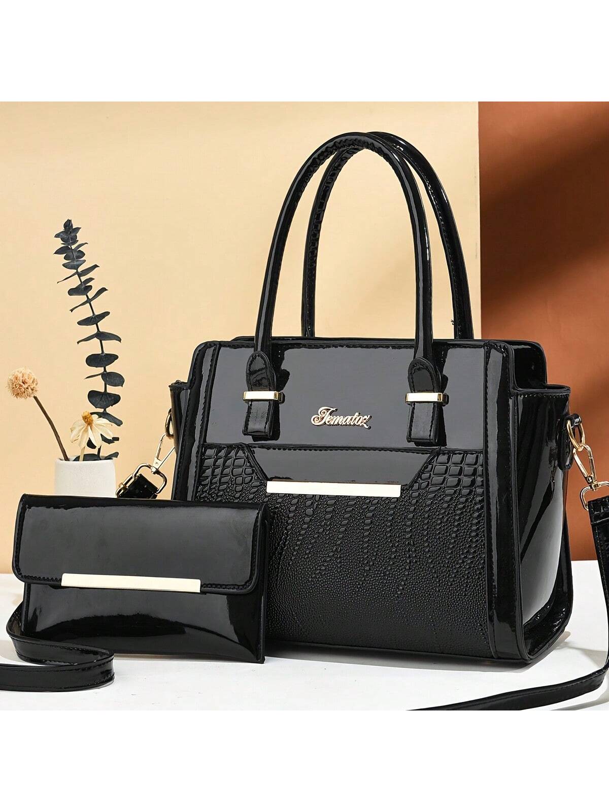 2023 Новая женская сумка с крокодиловым узором, черный женская сумка новинка 2023 модная женская сумка на плечо роскошная дизайнерская сумка на ремне большая вместимость