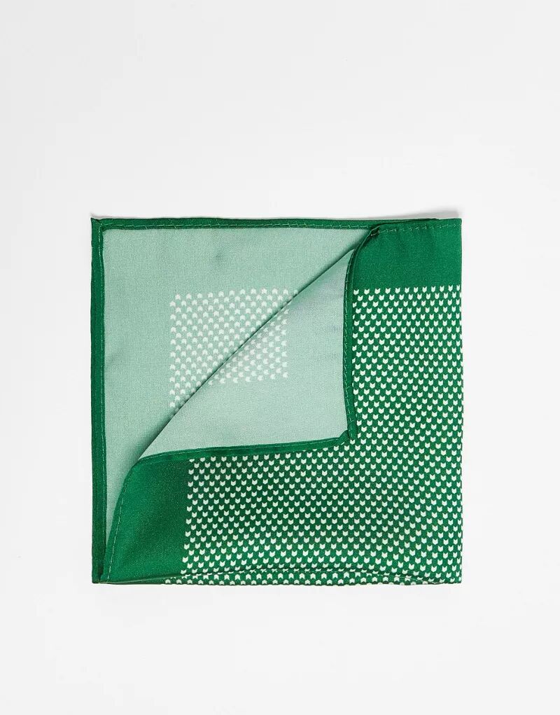 Зеленый нагрудный платок с геопринтом ASOS