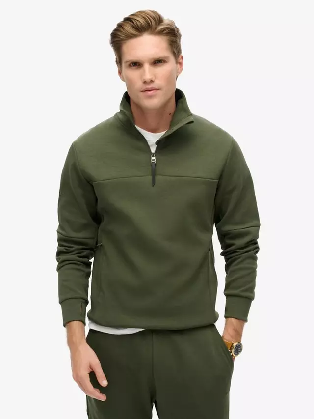 

Толстовка Superdry Tech Loose Half Zip, цвет dark moss green