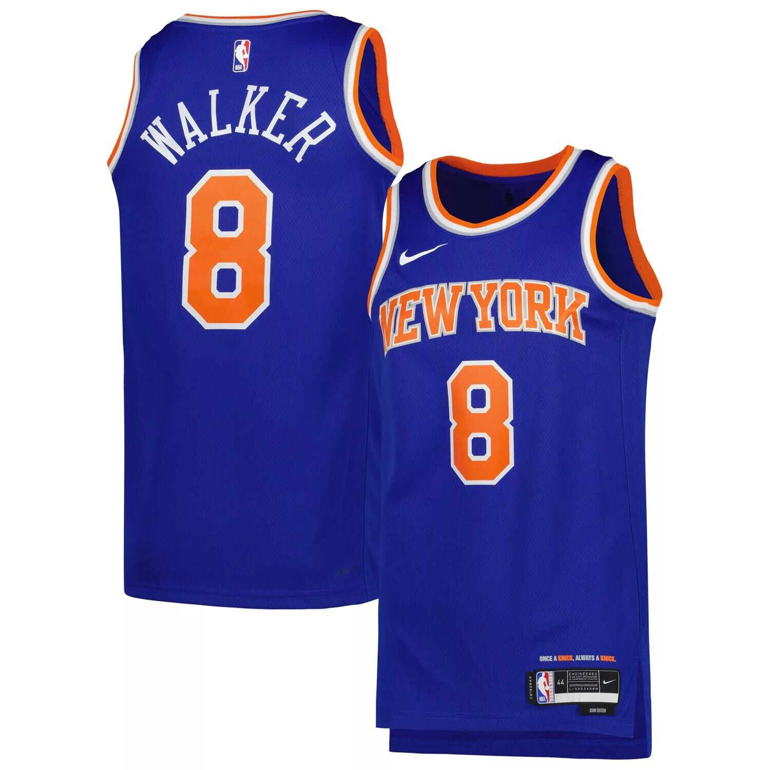 

Джерси унисекс Kemba Walker Blue New York Knicks 2022/23 Swingman - Icon Edition Nike
