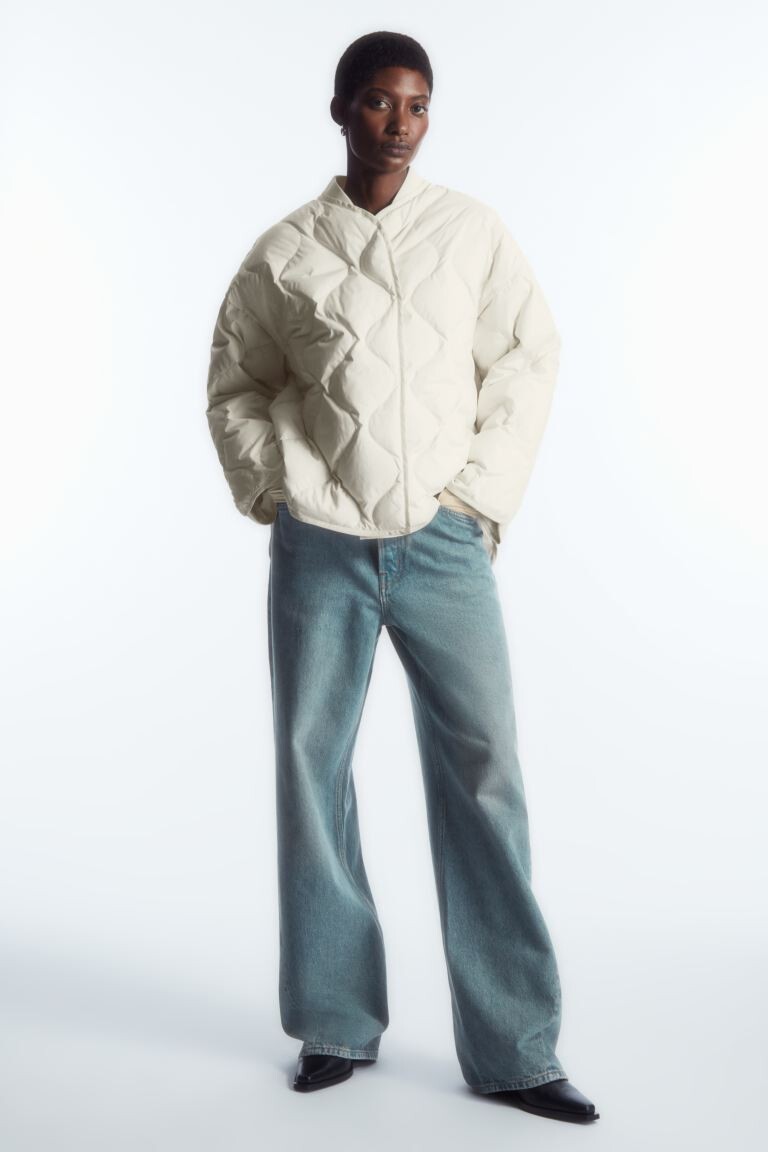 

Стёгная куртка оверсайз H&M, белый