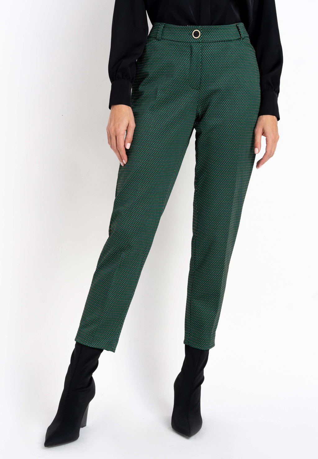 цена Тканевые брюки CLICK, темно-зеленый