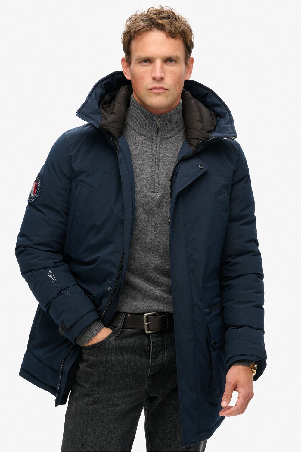 

Городская утепленная парка куртка Superdry, синий