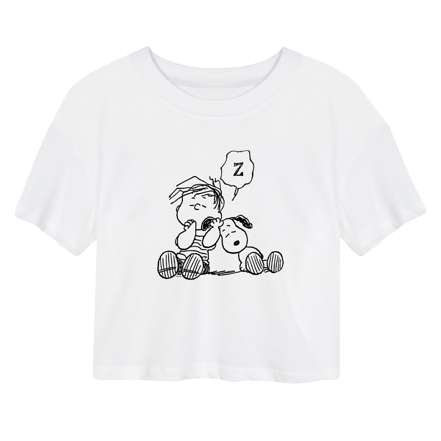 Укороченная футболка с рисунком Peanuts Snooze Juniors Licensed Character