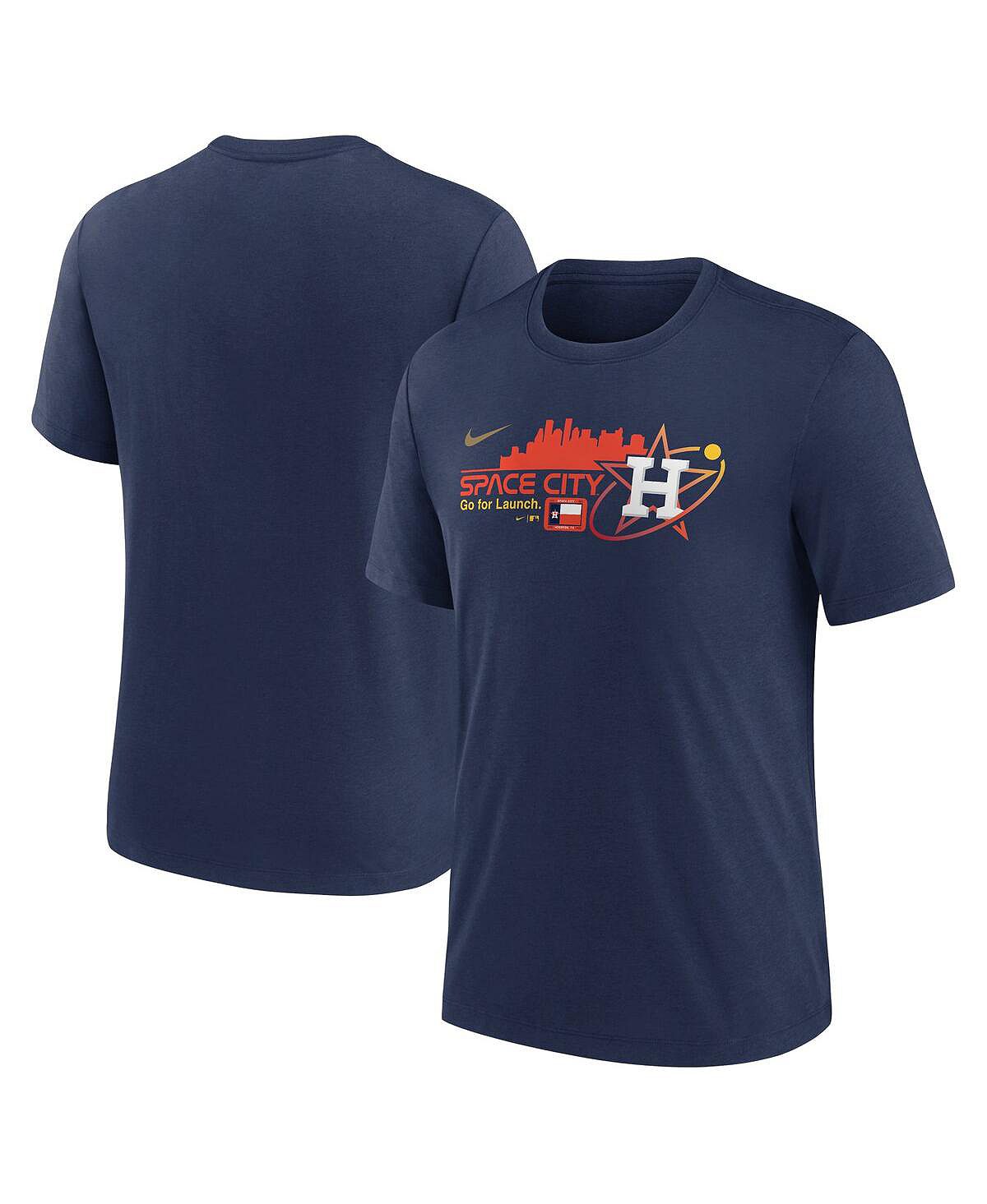 Мужская темно-синяя футболка Tri-Blend Houston Astros City Connect Nike