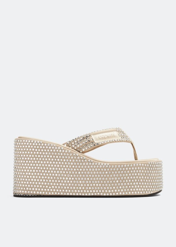 

Сандалии Coperni Branded Wedge, бежевый